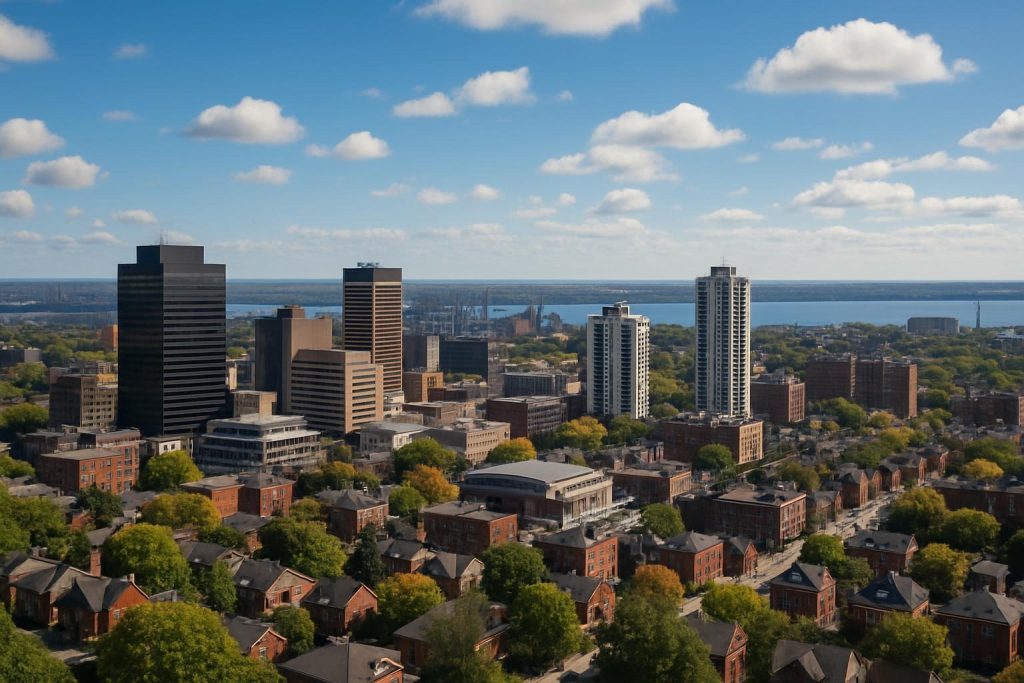 Hamilton City Skyline View